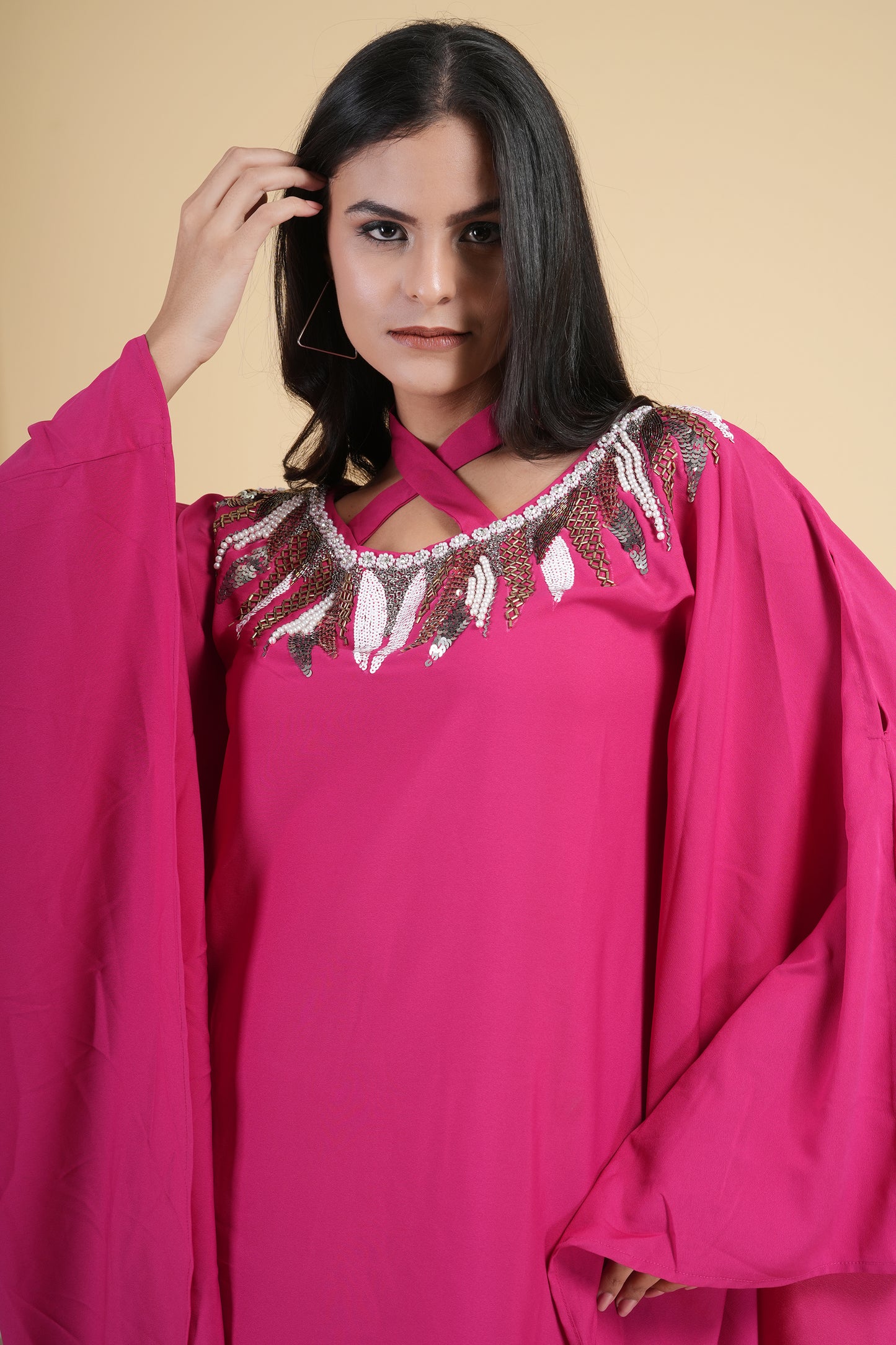 Deep Pink Kaftan Set