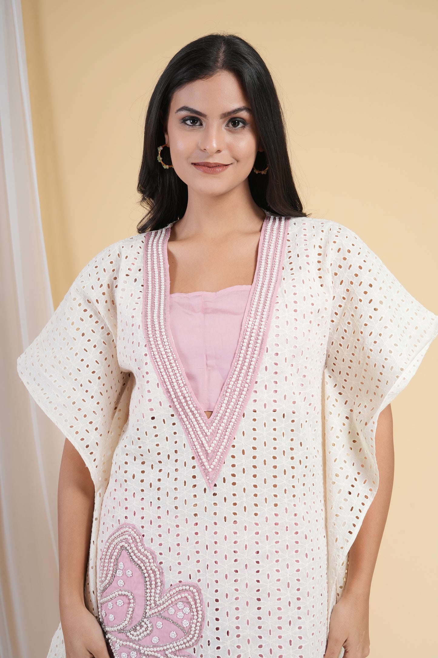 Rose Ivory Kaftan Set