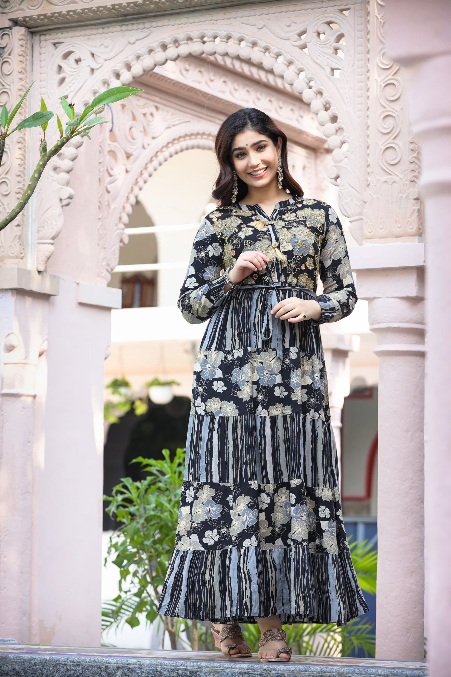 Noir Embellished Anarkali