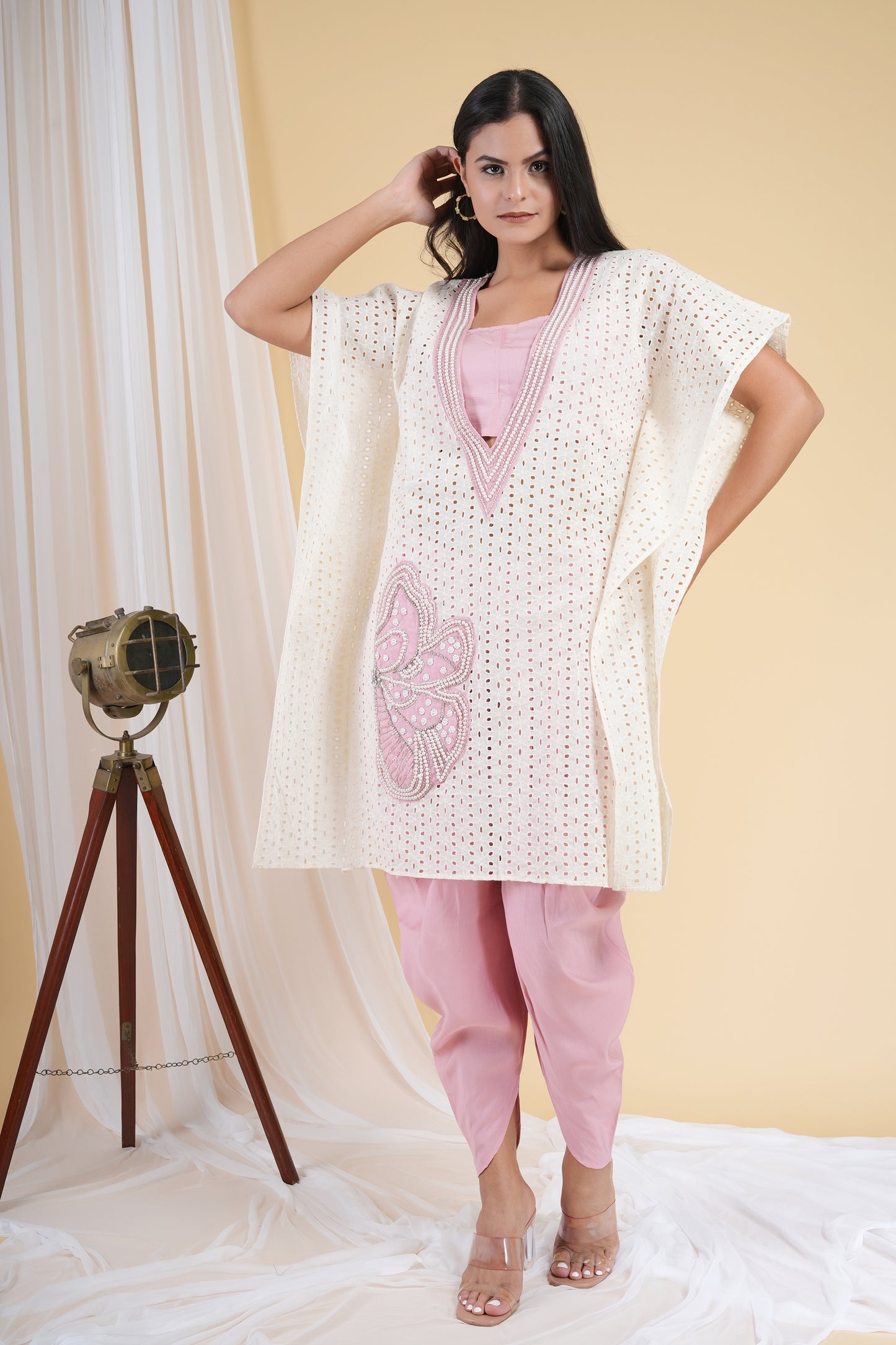 Rose Ivory Kaftan Set