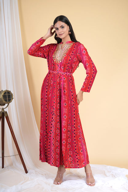 Red Dazzle Anarkali kurti