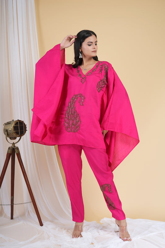 Pink Dahlia Kaftan Set