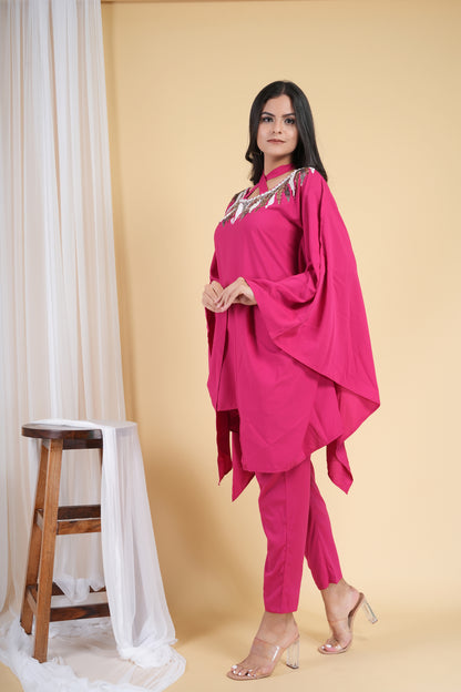 Deep Pink Kaftan Set