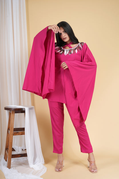 Deep Pink Kaftan Set