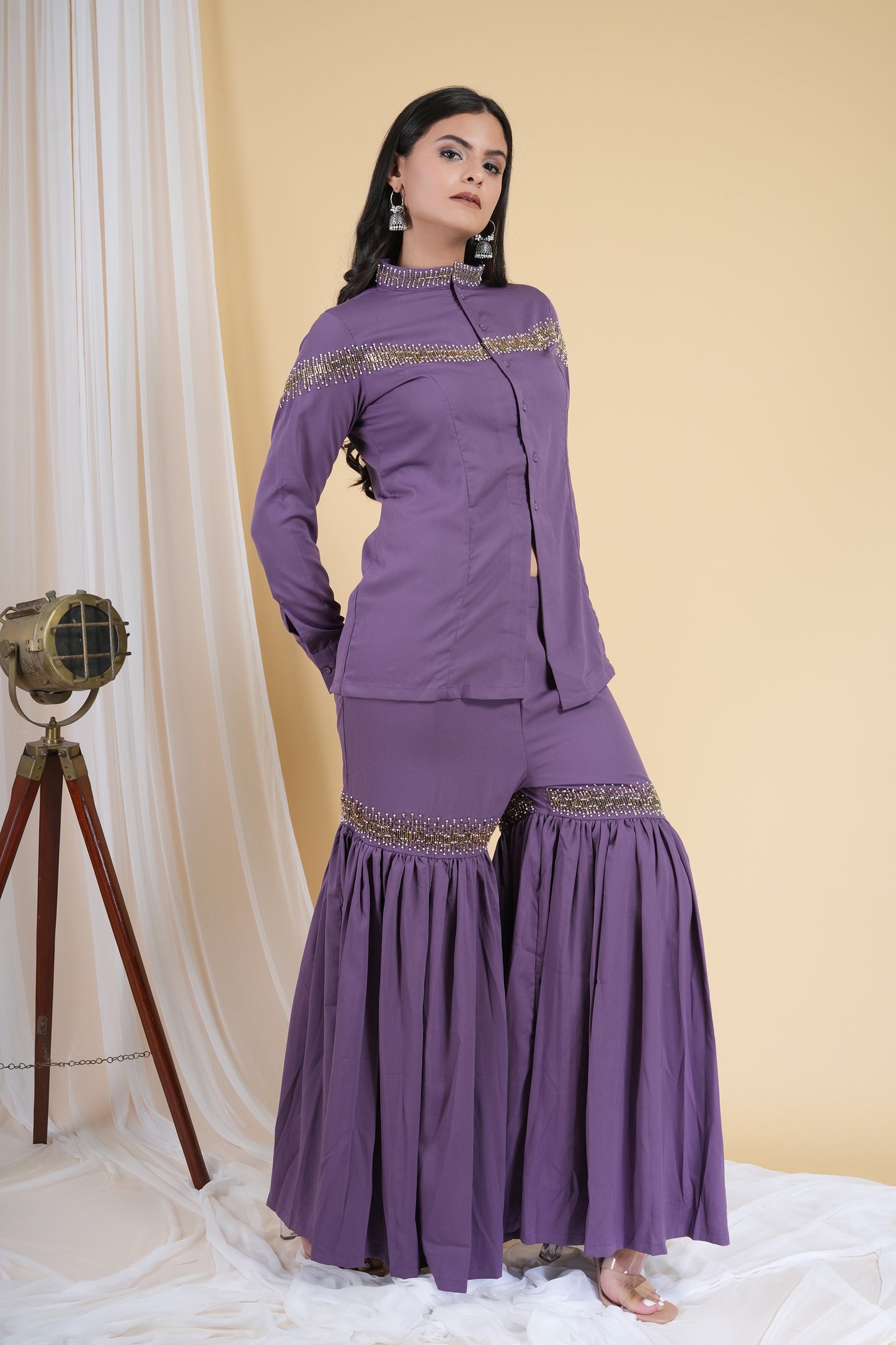 Mauve Glow Sharara Set