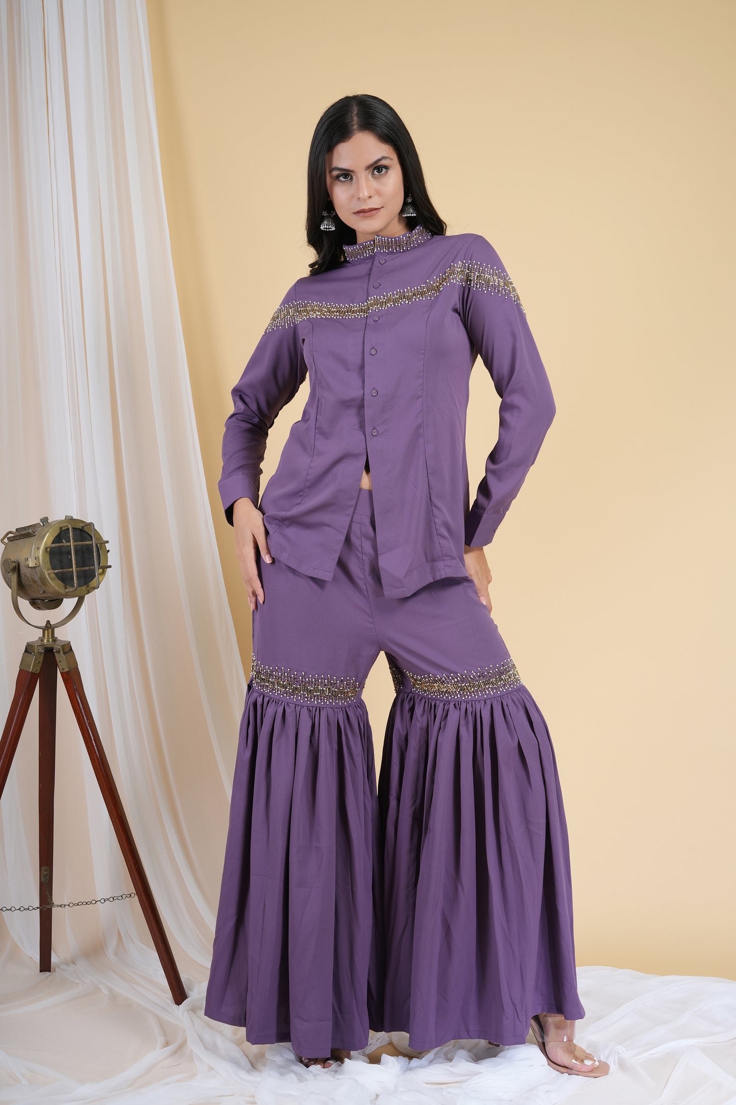 Mauve Glow Sharara Set