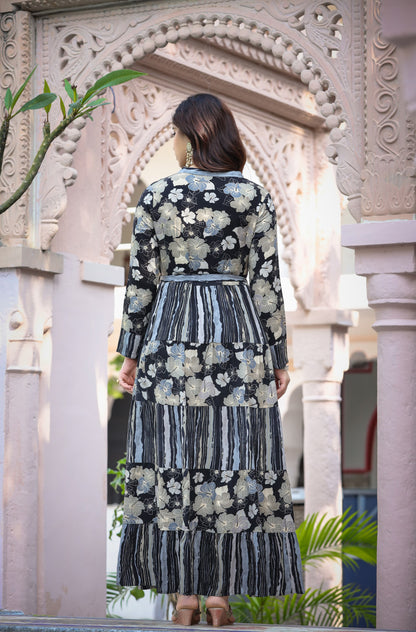 Noir Embellished Anarkali