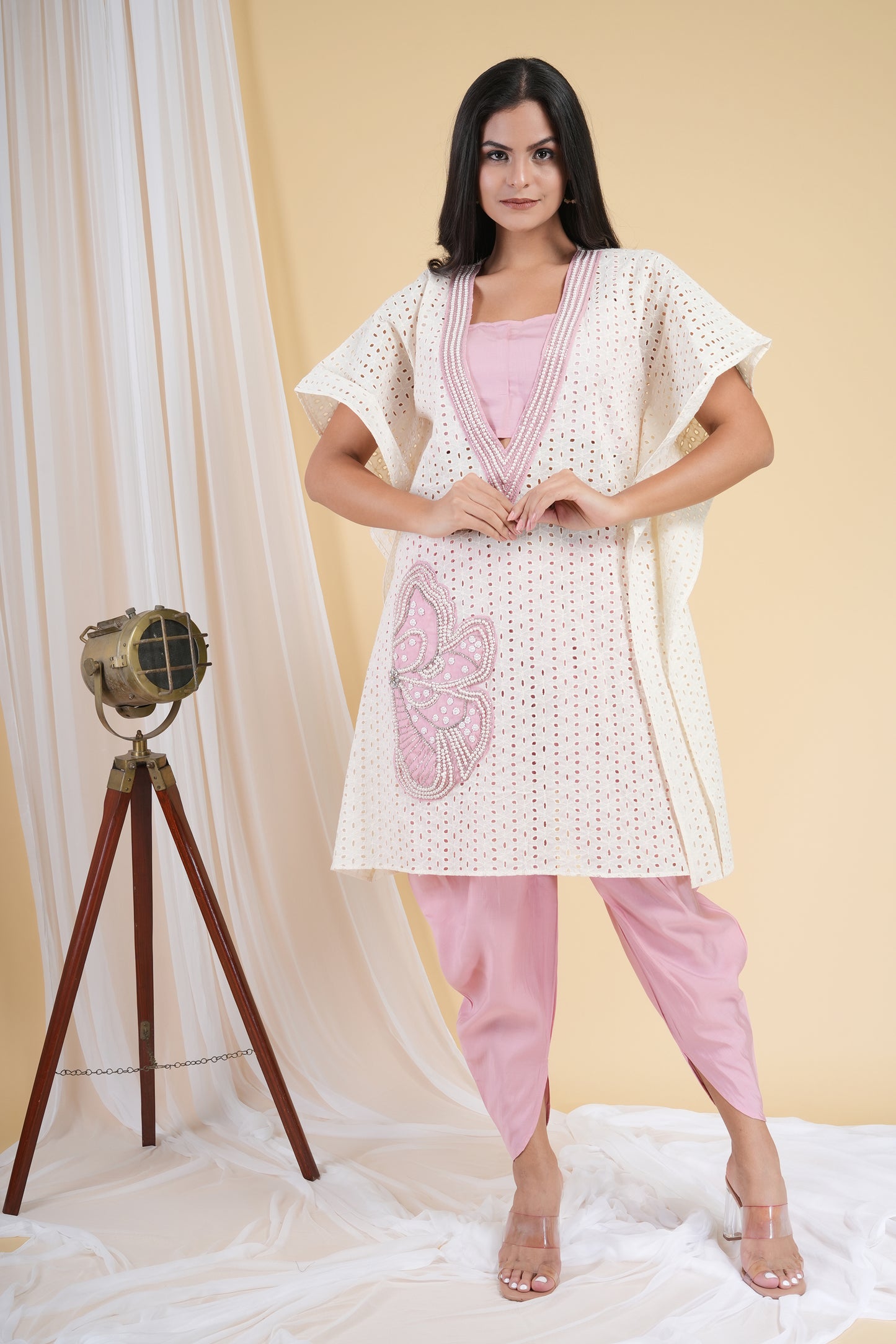 Rose Ivory Kaftan Set