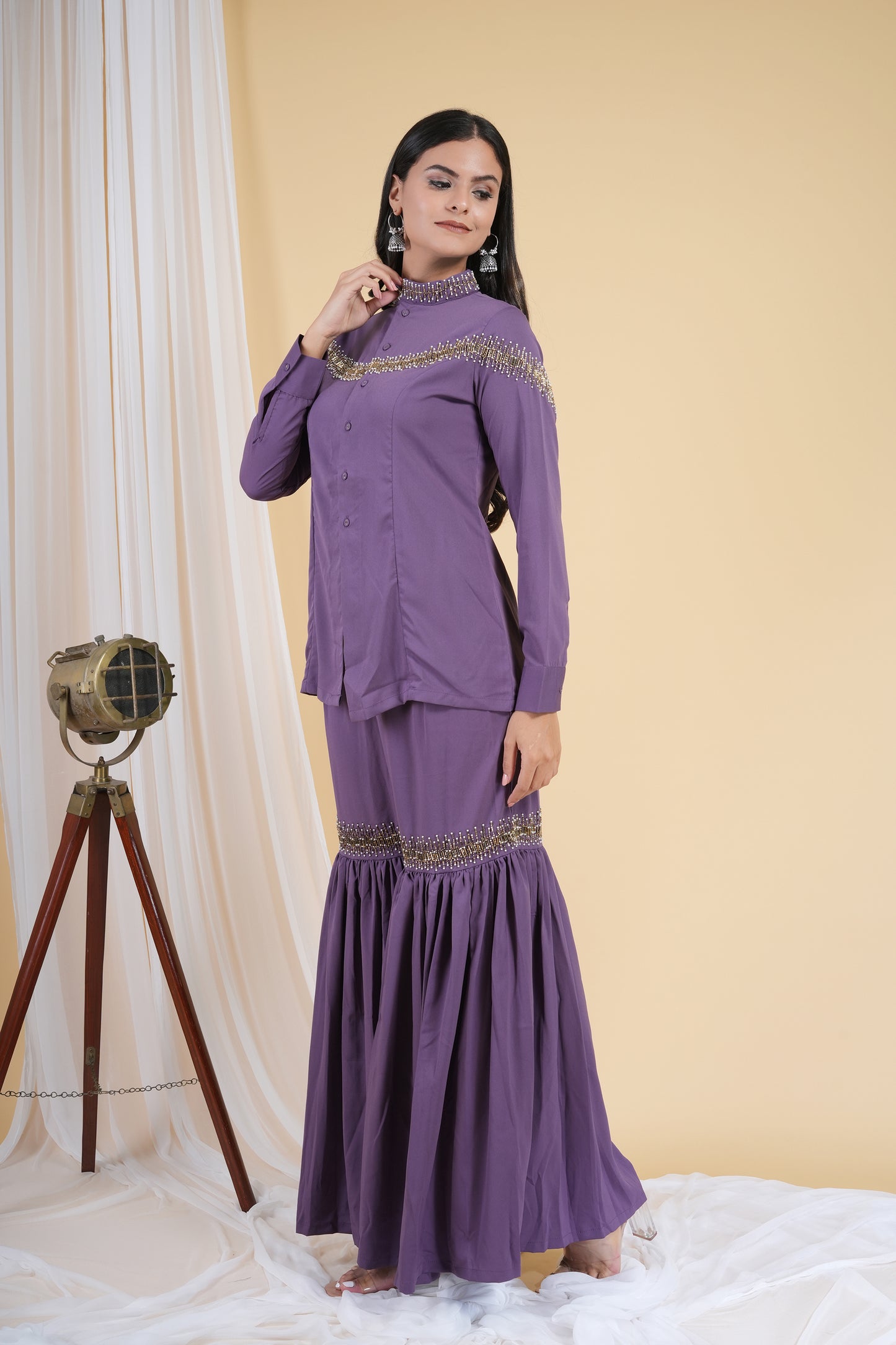 Mauve Glow Sharara Set