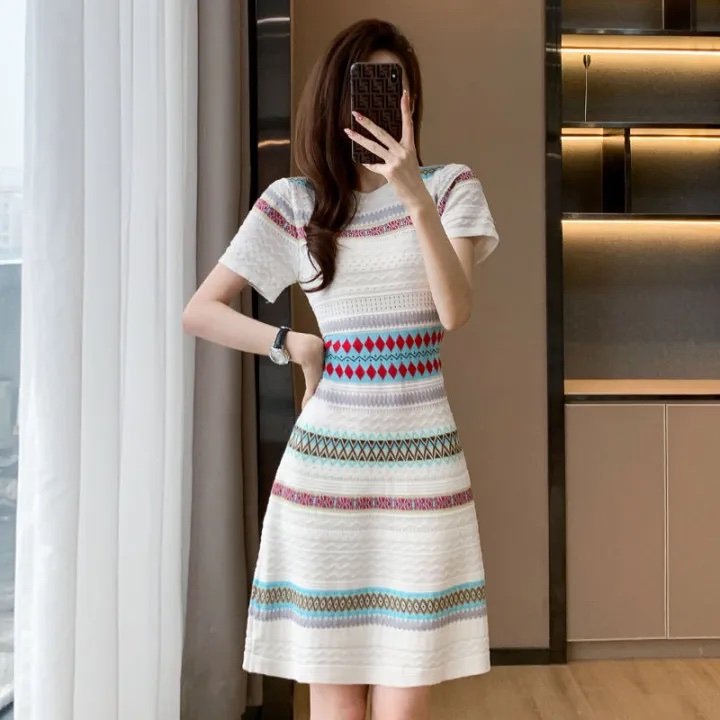 Cozy Chic Striped Knit Dress