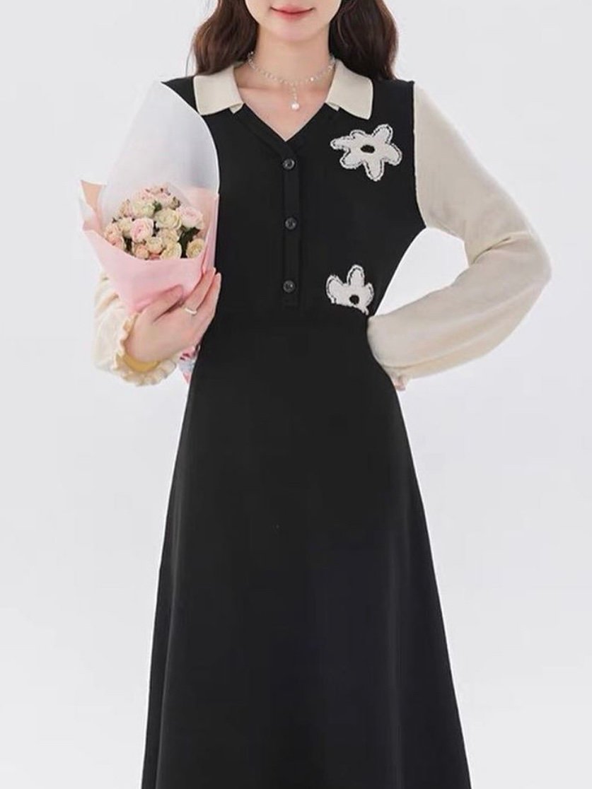 Ivory Bloom Noir Dress